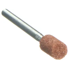 This NORTON mounted point is designed for general purpose deburring, blending, and finishing on carbon steel. It features a 60 grit aluminum oxide abrasive in a W162 shape, suitable for moderate material removal on ferrous metals.
