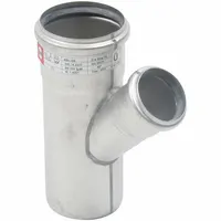 Metal Pipe Wye: Stainless Steel, Wye, 3 in x 2 in x 3 in, Female x Female x Female, 29 psi (MPN W3x2-45-316)