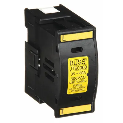 BUSSMANN Fuse Block: Finger-Safe, 1 Pole, 600 V AC, DIN Rail Mounting - UL Class J Fuse Blocks