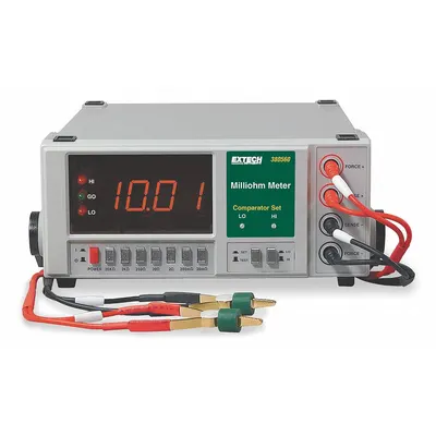 EXTECH Milli Ohmmeter: 20 microohm to 20 kiloohm, Digital, No Output - Milli- & Micro-Ohm Meters