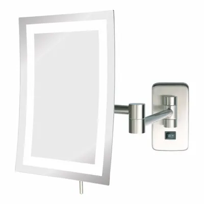 SEE ALL INDUSTRIES Makeup Mirror: Rectangular, Glass, 13 in Overall Ht, 11 in Overall Wd, 3 in Overall Dp - Makeup Mirrors