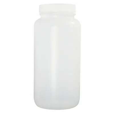 QORPAK Sampling Bottle: HDPE, 250 mL, 8.5 fl oz, Closure Included, Natural, 53-400 - HDPE Wide Mouth Round Lab Bottles