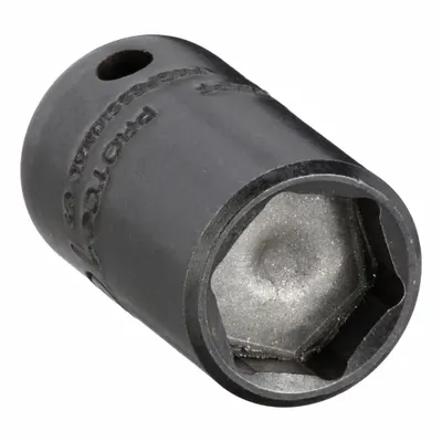 PROTO Power Socket: Magnetic, 1/4 in Drive Size, 10 mm Socket Size, 6-Point, Std - Metric Power Sockets