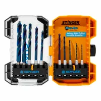 SPYDER Twist Drill Bit Set: 10 Pc, 1/16" to 3/8", 137° Split Point, Black Oxide HSS (MPN 19017)