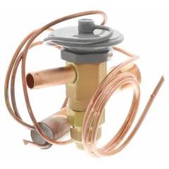 This thermostatic expansion valve regulates refrigerant flow into the evaporator based on superheat, ensuring efficient cooling in commercial HVACR systems. It is commonly used in chillers, rooftop units, and refrigeration equipment where precise temperature control is required.