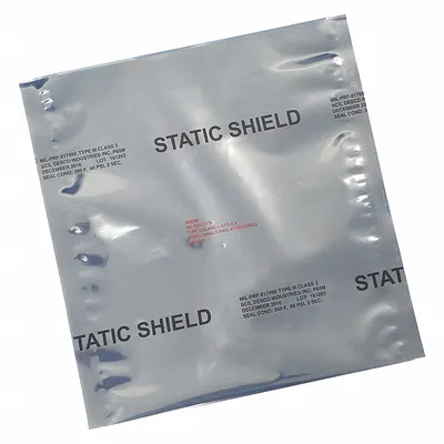 SCS Static Shielding Bag: Static Shielding Bag, Metal Interior, 2.25 in Overall Lg - Moisture Barrier Static Shielding Bags