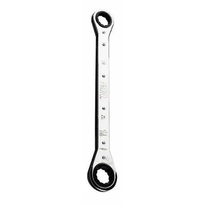 PROTO Box End Wrench: Chrome, 3/8 in_7/16 in Head Size, 5 1/2 in Overall Lg, Std - SAE, Double End, 6-Point, Ratcheting Box End Wrenches