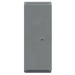 Non-vented steel door kit for Square D HOM60120M200PC load center enclosure. NEMA 1 rated for indoor surface-mount applications. Includes door only; compatible with HOM60120M200PC box.