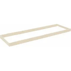 Single straight shelf kit for boltless shelving systems. Includes (2) side-to-side beams. Steel frame with powder-coated tan finish. Load capacity 750 lb. Used in warehouses and industrial storage areas for organizing materials, tools, or inventory.