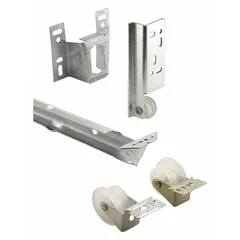 This drawer slide kit includes rollers, guides, and brackets for repairing or replacing worn components in cabinet and workbench drawers. It is suited for use in workshops, factories, and commercial storage units where smooth sliding action is required.