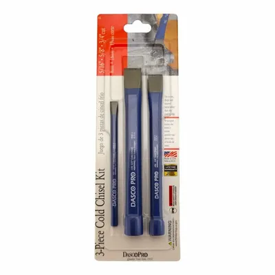 DASCO PRO Cold Chisel: Steel, 3/4 in_5/8 in_5/16 in Blade Wd - Cold Chisel Sets