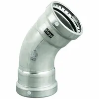 VIEGA MEGAPRESS Crimp Elbow Fitting: 2 1/2 in Pipe x 2 1/2 in Pipe Size, Press-fit x Press-fit, FKM (MPN 98510)