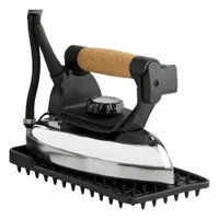 This pivoting steam iron accessory is designed for professional garment finishing. It operates at 800 W and 120 V, providing consistent heat for pressing tasks. The pivoting feature allows flexible positioning during use