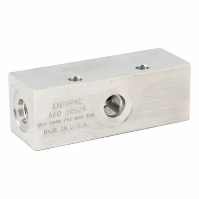 ENERPAC Manifold: 5,000 psi Max Pressure, Aluminum, 1.25 in Overall Ht - Valve Manifolds