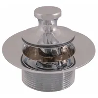 APPROVED VENDOR Shower Drain: Brass, Chrome, 1 5/8 in Overall Dia, Lift and Turn, Threaded (MPN 35250)