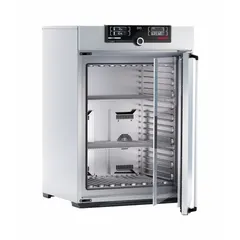 Refrigerated incubator with forced air circulation for uniform temperature distribution. Capacity 9.04 cu ft, digital controller, temperature stability ±0.1 °C. Operates on 115V/230V AC. Suitable for controlled-temperature storage and cultivation in laboratory settings.