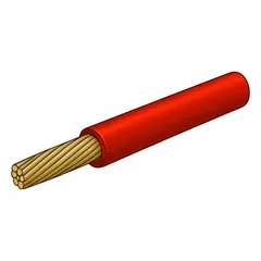 Single-conductor general purpose primary wire with cross-linked polyethylene (XLPE) insulation. Rated 60 V, 14 AWG, red, supplied in a 500 ft spool. Suitable for wiring in vehicles, trailers, and off-road equipment where resistance to abrasion, heat, and chemicals is required.