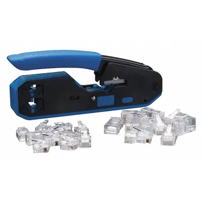 IDEAL Crimper and Connector Kit: For BNC/F Connectors/RCA, RG59/RG6/6Q - Data Cable Connector Crimping Kits