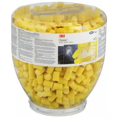 This cylinder-type refill supplies uncorded, roll-down, disposable earplugs for use with compatible dispensers. The earplugs provide a 29 dB NRR and are yellow. Suitable for replenishing hearing protection stations in industrial environments.