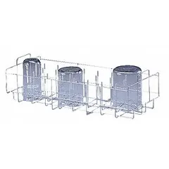 Stainless steel insert for glassware washer racks, designed to hold and organize pipettes or similar labware during washing cycles. The 10-pin configuration secures items for thorough cleaning and prevents damage. Suitable for general laboratory glassware washing applications.