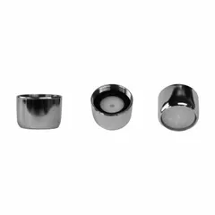 This aerated flow outlet is constructed of brass with a chrome finish. It features a 55/64"-27 female connection size and is designed for use on faucets to provide a steady, aerated stream. Commonly installed in commercial restrooms, healthcare facilities, and foodservice hand-wash stations.