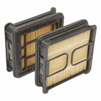 Round panel engine air filter with 6-inch outside diameter at bottom and 6-inch overall length. Constructed from cellulose media. Compatible with Cummins vehicles. Interchanges with Baldwin PA31014. Used in heavy-duty truck and industrial applications for engine air intake filtration