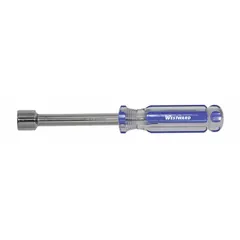 This standard nut driver features a solid round shank and a straight design. With a 13 mm metric tip size and no magnetized tip, it is suited for tightening or loosening nuts and bolts in mechanical assembly, maintenance, and repair tasks.