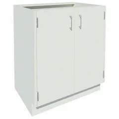 Steel base cabinet with 1 shelf and 0 drawers. Overall dimensions: 35 1/8 in height, 22 in depth, 36 in width. Suitable for storage in workshops, warehouses, and manufacturing facilities.