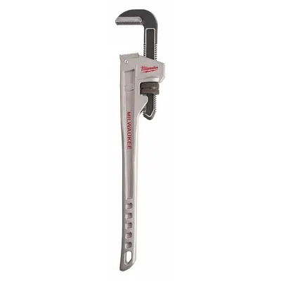 MILWAUKEE Pipe Wrench: Aluminum, 3 in Jaw Capacity, Serrated, 24 in Overall Lg - Straight Pipe Wrenches