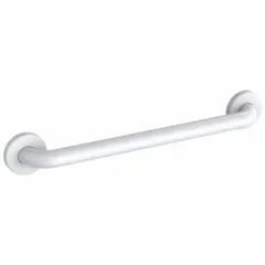 Straight grab bar with antimicrobial painted stainless steel construction. 24-inch length, 1 1/4-inch diameter. Provides secure support in bathrooms, showers, and healthcare settings where hygiene is critical.