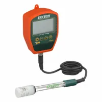 EXTECH pH Meter: Millivolt/pH/Temp, pH Electrode, 9V Battery/Protective Holster, 0 pH pH Range - Min (MPN PH220-C)