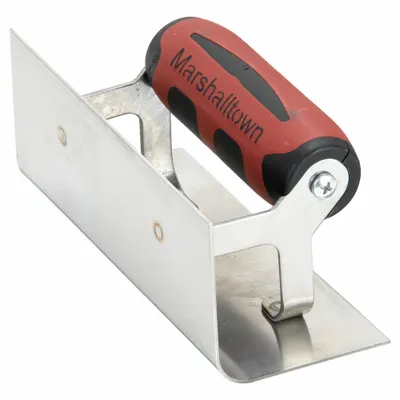 MARSHALLTOWN Corner Trowel: Stainless Steel, 6 in Blade Lg, 2 1/2 in Blade Wd - Step Tools