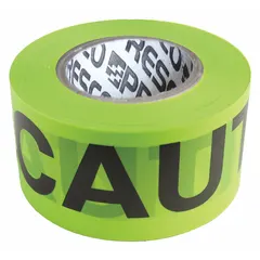 General Caution Messaging Barrier Tape, 3 in x 500 ft, Lime Vinyl