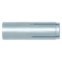 Steel drop-in anchor with zinc-plated finish, 1/2 in diameter, 2 in overall length, and coarse thread. Used for fastening fixtures, equipment, or structural elements to concrete. Supplied in a 50-pack.
