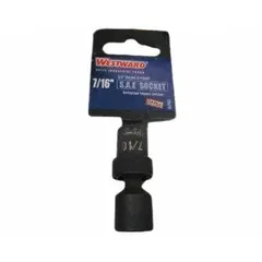 SAE 6-point standard impact socket for 1/4" drive tools. Sized for 7/16 in hex fasteners. Manganese Phosphate finish. Used in automotive, equipment maintenance, and industrial assembly for high-torque fastening and loosening.