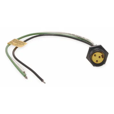 BRAD HARRISON External Thread Receptacle: 130013, 1/2"-14 Mounting Thread Size, 1 ft Wire Lg - Actuator & Sensor Receptacles