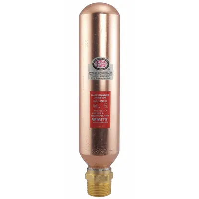 Watts Water Hammer Arrestor: 1 in Pipe Size, NPT, 9 15/16 in Overall Ht - Water Hammer Arrestors