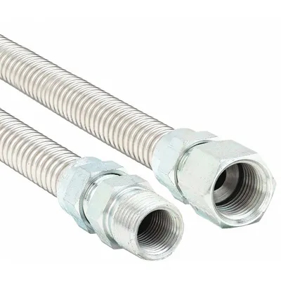 DORMONT Gas Connector: 3/8 in Hose Inside Dia., 5 ft Hose Lg, 53,200 BTU Capacity - Dryer Connectors