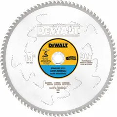 This 14-inch diameter circular saw blade is designed for cutting stainless steel in industrial fabrication, construction, and maintenance applications. With 90 teeth and a 0.07-inch cut width, it delivers smooth, precise cuts. The solid stock construction and 1-inch arbor ensure stable performance on compatible saws.