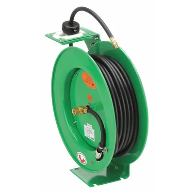 SPEEDAIRE Spring Return Hose Reel: 50 ft (1/4 in I.D.), 1/4 in MNPT, 300 psi Max Op Pressure - Standard Air or Water Spring-Return Hose Reels