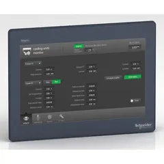 This 12.1-inch TFT color LCD touch panel from the Harmony GTU series features resistive touch technology and operates on 24V DC. It is used for industrial human-machine interface applications, enabling operators to monitor and control automated processes in manufacturing, packaging, and material handling environments.