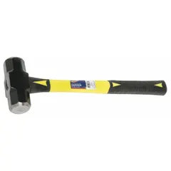 This 4 lb steel engineering hammer features a 1 7/8 in diameter striking face and a 16 in overall length. The fiberglass handle reduces vibration during use. Suitable for heavy-duty assembly, demolition, and metalworking tasks in industrial and construction environments.