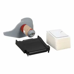 White gloss polyester labels, 1 29/32 in x 1 29/32 in, supplied in rolls of 50. Designed for use with the BMP71 printer series. Suitable for on-demand identification of industrial equipment, panels, and raised-face components.
