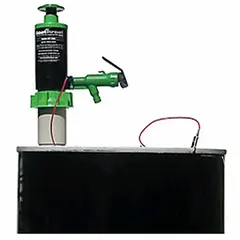 Hand-operated siphon pump for transferring liquids from drums or containers. Features a polypropylene housing and suction tube, piston and spout design, delivering 48 oz per stroke. Suitable for non-corrosive fluids in industrial, agricultural, and food-processing environments.