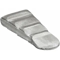 Steel wedge designed to secure sledge hammer heads to handles. Features a 1 in top width and 3/16 in max thickness, suitable for hammers with a maximum head weight of 6 lb. Supplied as a pack of 36 corrugated wedges for industrial maintenance and construction applications.