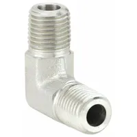 Hydraulic Hose Adapter: 3/8 in x 3/8 in Fitting Size, Male x Male, NPTF x NPTF, Rigid, 90° Elbow (MPN 2085-6-6s)