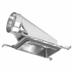 Steel vent boot for HVAC ductwork, connecting round ducting to floor or wall registers. Features a 7-inch diameter, 7x7-inch collar, and compatibility with 6-inch register height. Constructed entirely of steel, including cap and collar.