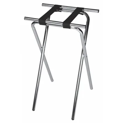CSL Tray Stand: Steel, Chrome, 19 in Overall Wd, 36 in Overall Ht - Tray Stands