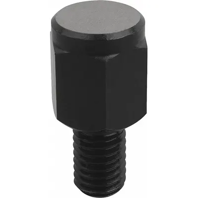 KIPP Positioning Foot w/Flat Face: External Threads, Flat, Steel, M10 Thread Size - Positioning Feet with Ground Wear-Resistant Flat Face