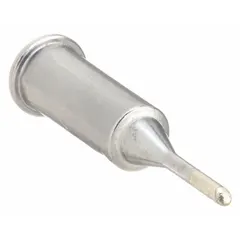 Bevel-shaped soldering tip with 2 mm width, designed as a replacement component for the MASTER APPLIANCE UT-100Si handpiece in the Ultratorch UT-100 system. Suitable for precision soldering tasks in electronics, HVAC, and general assembly work requiring controlled heat delivery.
